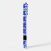 ギリシャの蛇行鍵Hブルー、お名前、パーソナライズ iPhoneケース (右側面)