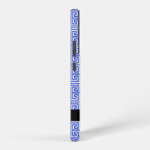 ギリシャの蛇行鍵Hブルー、お名前、パーソナライズ SAMSUNG GALAXYケース (右側面)