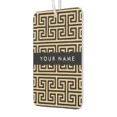 ギリシャの蛇行鍵H Brown、お名前、パーソナライズ カーエアーフレッシュナー (左)