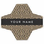 ギリシャの蛇行鍵H Brown、お名前、パーソナライズ サッカーボール (フラット)