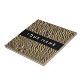 ギリシャの蛇行鍵H Brown、お名前、パーソナライズ タイル (側面)