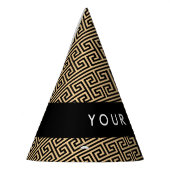 ギリシャの蛇行鍵H Brown、お名前、パーソナライズ パーティーハット (左)