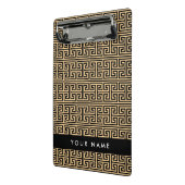 ギリシャの蛇行鍵H Brown、お名前、パーソナライズ ミニクリップボード (アングル2)