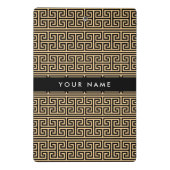 ギリシャの蛇行鍵H Brown、お名前、パーソナライズ ミニクリップボード (裏面)