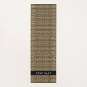 ギリシャの蛇行鍵H Brown、お名前、パーソナライズ ヨガマット (裏面)