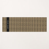 ギリシャの蛇行鍵H Brown、お名前、パーソナライズ ヨガマット (正面(横))