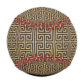 ギリシャの蛇行鍵H Brown、お名前、パーソナライズ 野球ボール (裏面)