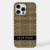 ギリシャの蛇行鍵H Brown、お名前、パーソナライズ iPhoneケース (裏面)