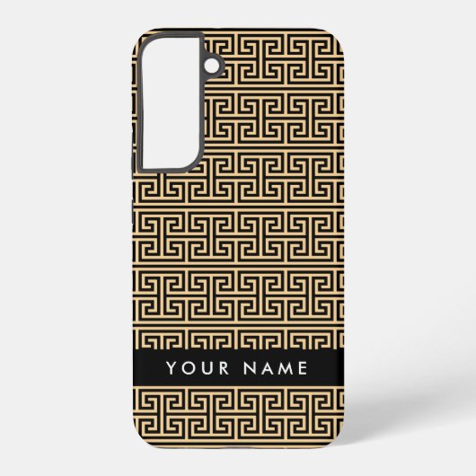 ギリシャの蛇行鍵H Brown、お名前、パーソナライズ Samsung Galaxyケース (裏面)