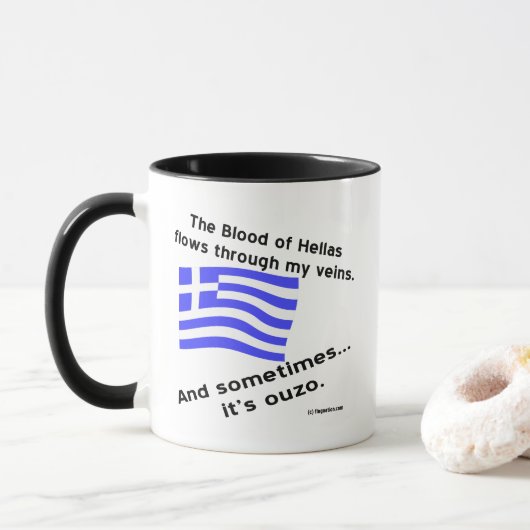 ギリシャの血が時々ウゾで満たされる マグカップ (ドーナツ)