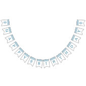 ギリシャの要素を取り入れた青い誕生日パーティー バンティングフラッグ (全)