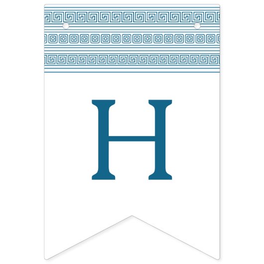 ギリシャの要素を取り入れた青い誕生日パーティー バンティングフラッグ (第2の旗)