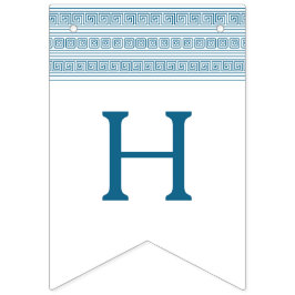 ギリシャの要素を持つブルーバースデーパーティー バンティングフラッグ