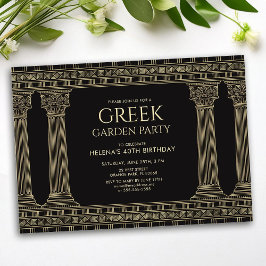 ギリシャの誕生日パーティーとカスタムカラーグラフィックス 招待状