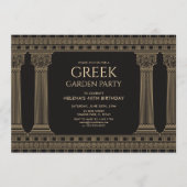 ギリシャの誕生日パーティーとカスタムカラーグラフィックス 招待状 (正面)