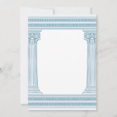 ギリシャの誕生日パーティー招待状（青い列あり） 招待状 (裏面)