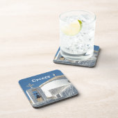 ギリシャの象徴的なラウンドホワイトチャーチ コースター (右側)