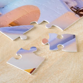 ギリシャの象徴的な夕日の美しいを捉える ジグソーパズル (側面)