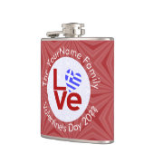 ギリシャの赤いLOVEフラグカスタマイズ フラスク (左)