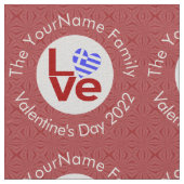 ギリシャの赤いLOVE旗 - カスタマイズ可能 ファブリック (クローズアップ)