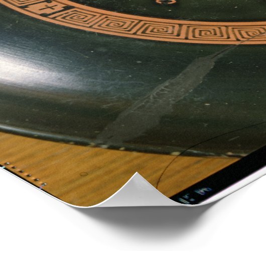 ギリシャの赤姿カップ、ヘルメス神を描く ポスター (角)