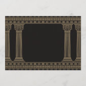 ギリシャの退職パーティー カスタムカラー グラフィック付き 招待状 (裏面)