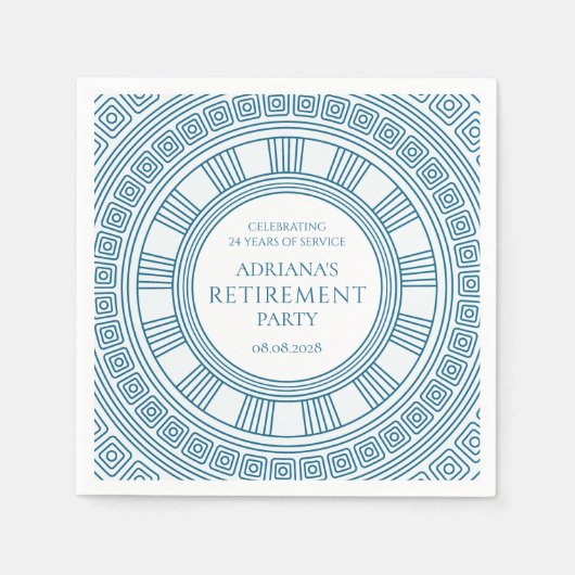 ギリシャの退職パーティー スタンダードカクテルナプキン (正面)