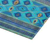 ギリシャの邪悪な目とギリシャの鍵オーナメント カッティングボード (角)