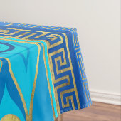 ギリシャの邪悪な目とギリシャの鍵オーナメント テーブルクロス (インサイチュ)