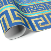 ギリシャの邪悪な目とギリシャの鍵オーナメント ラッピングペーパー (ロールコーナー)