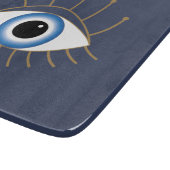 ギリシャの邪悪な目と点滅の青い白金ゴールド カッティングボード (角)