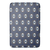 ギリシャの邪悪な目と点滅の青い白金ゴールド バスマット (正面縦)