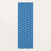 ギリシャの邪悪な目のパターンブルー白黒 ヨガマット (裏面)