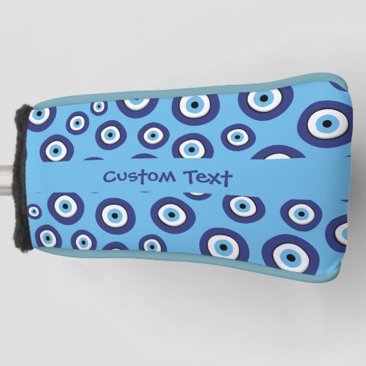 ギリシャの邪悪な目のパターン ゴルフヘッドカバー (正面)