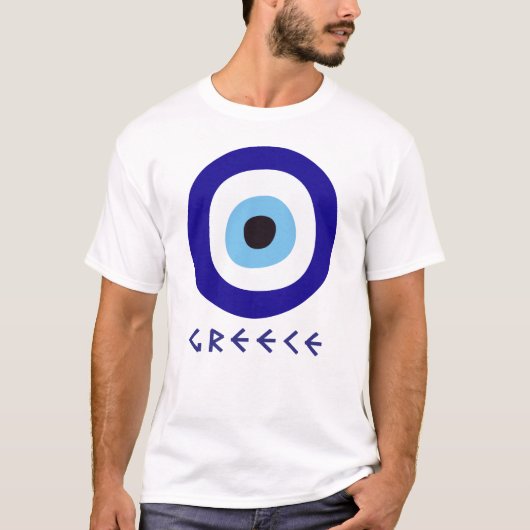 ギリシャの邪悪な目の男 Tシャツ (正面)