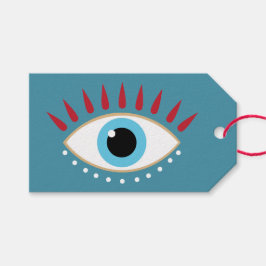ギリシャの邪悪な目の赤い睫毛 ギフトタグ