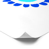 ギリシャの邪悪な目の青と白グラフィック ポスター (角)