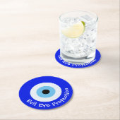 ギリシャの邪悪な目 ラウンドペーパーコースター (インサイチュ)