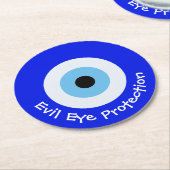 ギリシャの邪悪な目 ラウンドペーパーコースター (アングル)