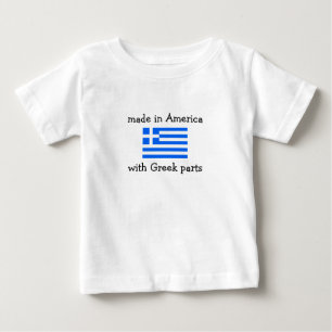 ギリシャの部品が付いているアメリカで作られる ベビーTシャツ