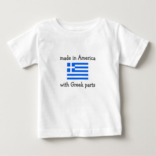 ギリシャの部品が付いているアメリカで作られる ベビーTシャツ (正面)