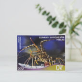 ギリシャの郵便切手ふつうの棘のあるロブスター ポストカード (スタンド正面)