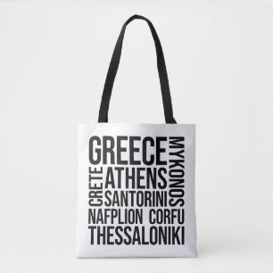 ギリシャの都市ワードアート – アテネ旅行 トートバッグ