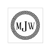 ギリシャの鍵の模様 S 3 イニシャル + 名前 モノグラム ゴムスタンプ ラバースタンプ (インプリント)