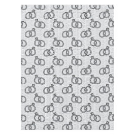 ギリシャの鍵エンゲージメントウェディング - シルバー＆ホワイト テーブルクロス