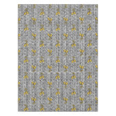 ギリシャの鍵パターンのお祝いトースト - ゴールド、ブラック＆ホワイト テーブルクロス (正面)