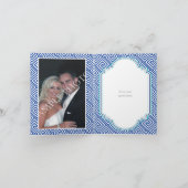 ギリシャの鍵模様とアクアブルーの円柱のウェディング サンクス サンキューカード (内部)