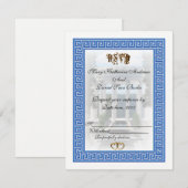 ギリシャの鍵模様の招待状 出欠カード (正面/裏面)