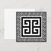 ギリシャの鍵模様 ブラック デザイン カード (正面/裏面)