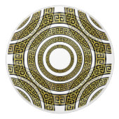 ギリシャの鍵Meander in Geometric Symmetry Artdeco セラミックノブ (正面)